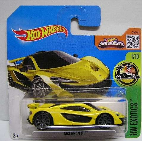 Hotwheels Hot Wheels Diecast Model Car 2016 71 / 250 McLaren P1 P 1 Exotics 1/64 scale new