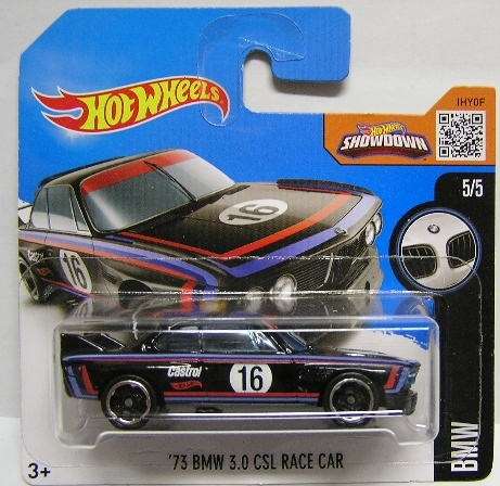 Hotwheels Hot Wheels Diecast Model Car 2016 190 / 250 BMW 3.0 CSL Race Car 1973 No 16 "Castrol" 1/64