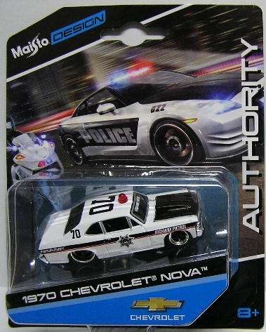 Maisto Model Car Design Series Chevy Chevrolet Nova 1970 "Highway Patrol" 1/64 scale new in pack