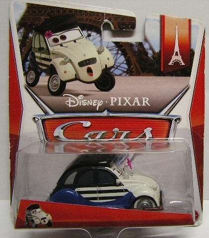 Mattel Disney Pixar Movie Film Cars 2 Diecast Model Car WGP Series Louis Larue Citroen 2 CV 1/55 sca