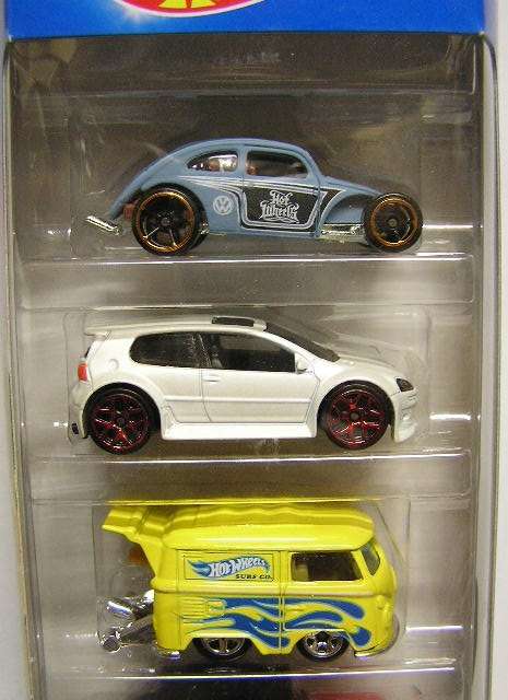 Hotwheels Hot Wheels Diecast Model Car 5 pk Set VW Volkswagen Beetle Golf Kombi Thing Kubelwagen