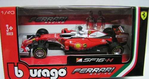 Burago Diecast Model Car Ferrari  F 1 F1 SF16 H 2016 Racing No 7 Vettel Raikkonen 1/43 scale new