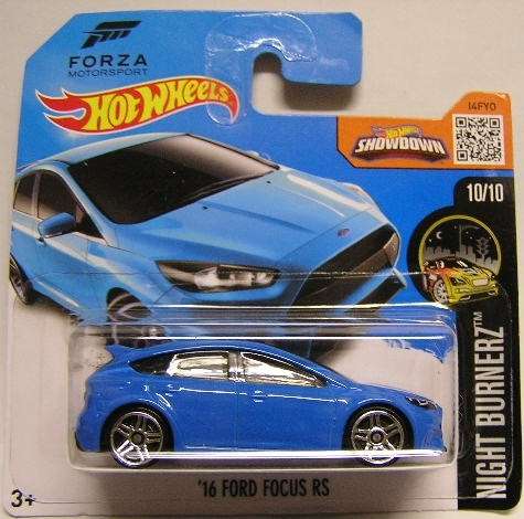 Hotwheels Hot Wheels Diecast Model Car 2016 90 / 250 Ford Focus RS 2016 Forza Night Burnerz 1/64 sca