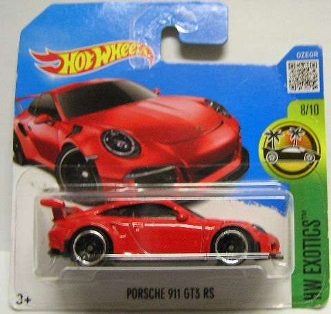 Hotwheels Hot Wheels Diecast Model Car 2016 78 / 250 Porsche 911 GT3 GT 3 RS Exotics 1/64 scale new