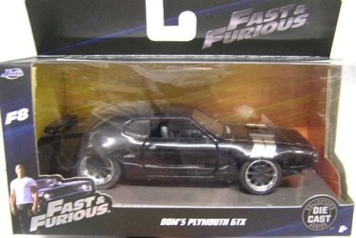 JADA Diecast Model Car Plymouth GTX Dom Fast & Furious 8 Movie Film TV 1/32 scale new in pack