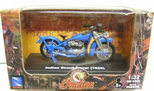 NewRay Diecast Model Motorcycle Bike Indian Scout Racer 1929 1/32 scale new in pack