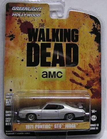 Greenlight Diecast Model Car Hollywood Pontiac GTO Judge 1971 Walking Dead TV 1/64 scale new in pack