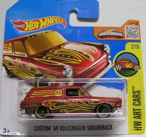 Hotwheels Hot Wheels Diecast Model Car 2016 192 / 250 VW Volkswagen Custom Squareback 1969 Art 1/64
