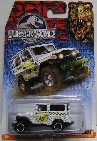 Matchbox Diecast Model Car Jurassic World Movie Film Toyota FJ 40 Land Cruiser 1/64 scale new in pac