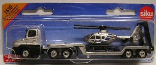 SIKU Diecast Model 1610 Scania lowbed truck & trailer with helicopter new in pack