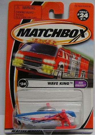 Matchbox Diecast Model Car 2001 24 / 75 Wave King Speedboat & skier Sun Chasers new in pack