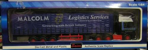 Saico Diecast Model Truck & Trailer "Malcolm Logistics" Volvo Curtainside 1/64 scale new in pack