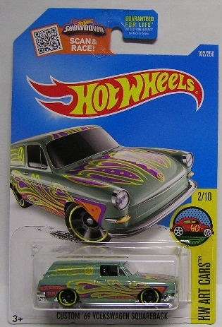 Hotwheels Hot Wheels Diecast Model Car 2016 192 / 250 VW Volkswagen Squareback Custom 1969 Art 1/64