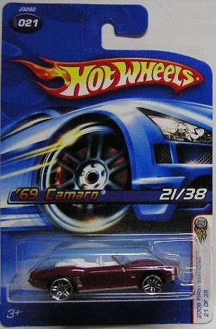 Hotwheels Hot Wheels Diecast Model Car First Ed 2006 No 21 Chevy Chevrolet Camaro Conv 1969 1/64 sca