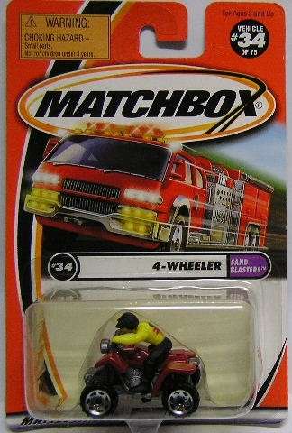 Matchbox Diecast Model 2001 34 / 75 4 Wheeler Quad bike Quadbike Sand Blasters new in pack