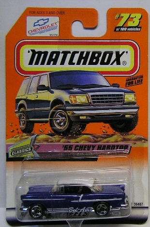 Matchbox Diecast Model Car 1999 73 / 100 Chevy Chevrolet Hardtop 1955 Classics 1/64 scale new in pac
