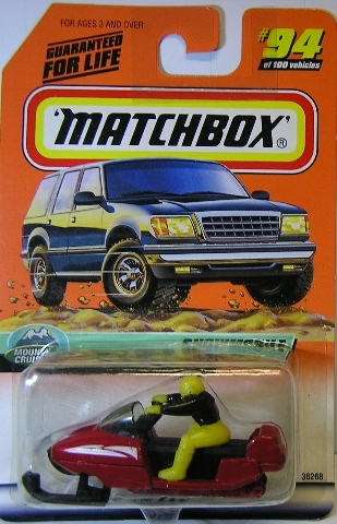 Matchbox Diecast Model 1999 94 / 100 Snowmobile Mountain Cruisers new in pack