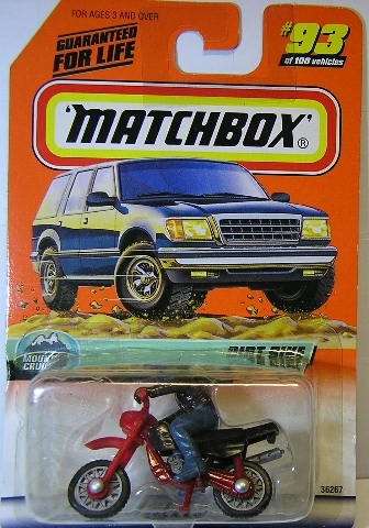 Matchbox Diecast Model 1999 93 / 100 Dirt Bike Motorcycle Mountain Cruisers new in pack