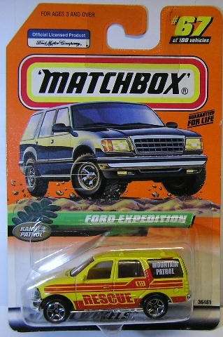 Matchbox Diecast Model Car 1999 67 / 100 Ford Expedition "Rescue" Ranger Patrol 1/64 scale new in pa