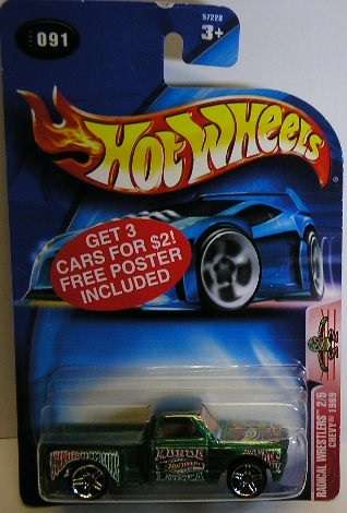 Hotwheels Hot Wheels Diecast Model Car 2003 No 91 Chevy Chevrolet Pickup 1969 Radical Wrestlers new