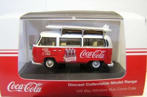 Oxford Diecast Model Car VW030CC VW Volkswagen Kombi T2 T 2 Bus & Surfboards "Coca Cola" 1/76 OO rai