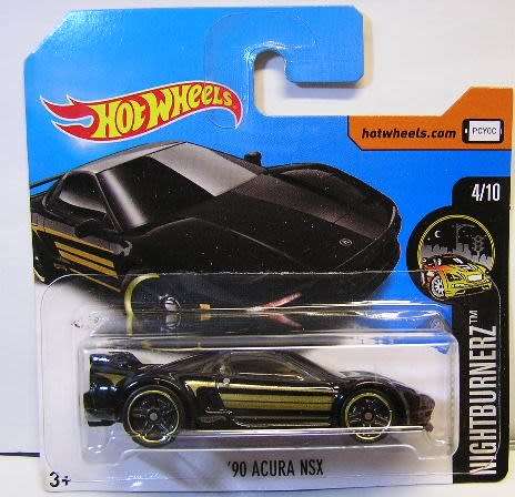 Hotwheels Hot Wheels Diecast Model 2017 262 / 365 Honda Acura NSX 1990 Nightburnerz 1/64 scale new