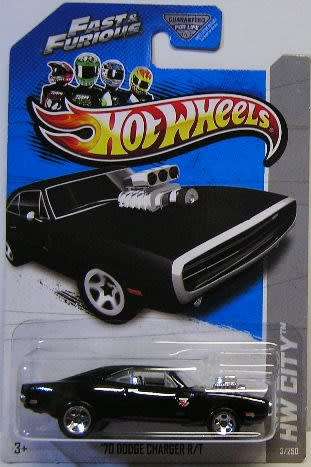 Hotwheels Hot Wheels Diecast Model Car 2013 3 / 250 Dodge Charger RT 1970 Fast & Furious Movie Film