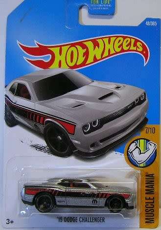 Hotwheels Hot Wheels Diecast Model Car 2017 48 / 365 Dodge Challenger 2015 Mopar Muscle Mania 1/64