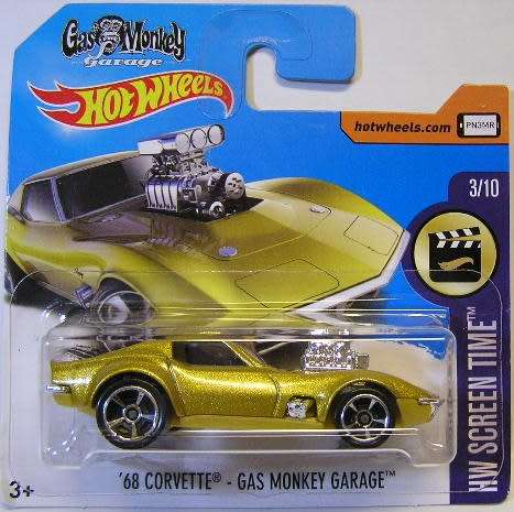 Hotwheels Hot Wheels Diecast Model Car 2017 99 / 365 Chevy Chevrolet Corvette 1968 Gas Monkey 1/64