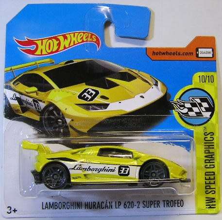 Hotwheels Hot Wheels Diecast Model Car 2017 107 / 365 Lamborghini Huracan LP 620-2 Super Trofeo No33