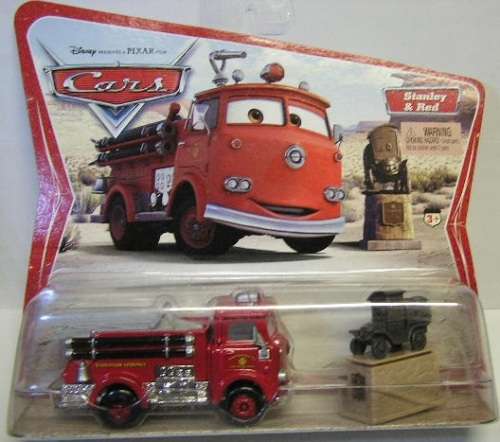Disney Mattel Pixar Diecast Model Car Cars Set Movie Original Red Fire Engine & Stanley 1/55 scale