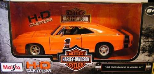 Maisto Diecast Model Car Dodge Charger RT 1969 No 1 "Harley Davidson" 1/24 scale new in pack