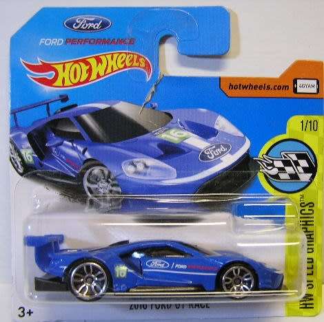 Hotwheels Hot Wheels Diecast Model Car 2017 166 / 365 Ford GT Race 2016 No 16 Speed Graphics 1/64 sc