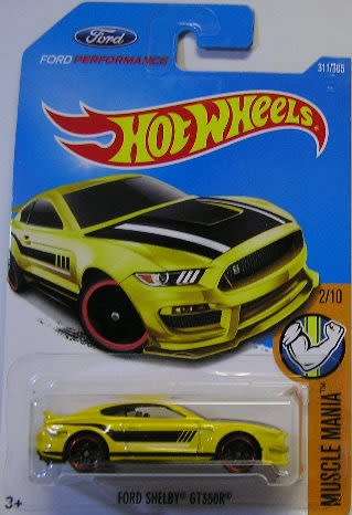 Hotwheels Hot Wheels Diecast Model Car 2017 311 / 365 Ford Mustang Shelby GT 350 R Muscle Mania 1/64