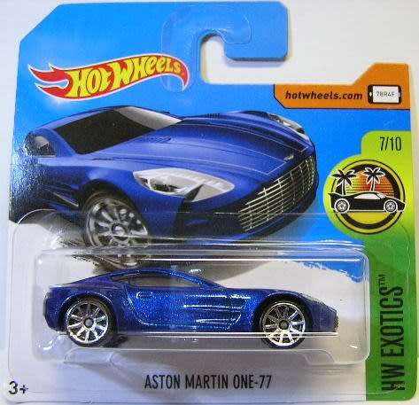 Hotwheels Hot Wheels Diecast Model Car 2017 287 / 365 Aston Martin One 77 Exotics 1/64 scale new