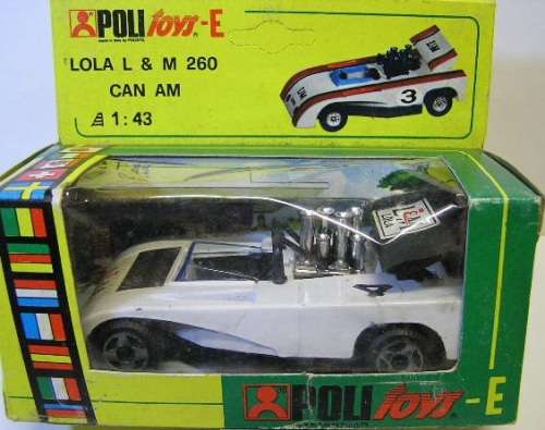Politoys Diecast Model Car E 33 Lola L&M 260 Can Am CanAm No 4 1/43 scale in pack