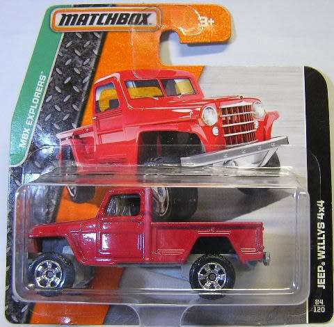 Matchbox Diecast Model Car 2016 84 / 120 Willys Jeep 4x4 Explorer 1/64 scale new in pack