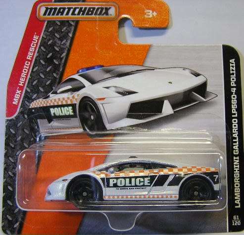 Matchbox Diecast Model Car 2016 61 / 120 Lamborghini Gallardo LP 560-4 "Police" 1/64 Heroic Rescue