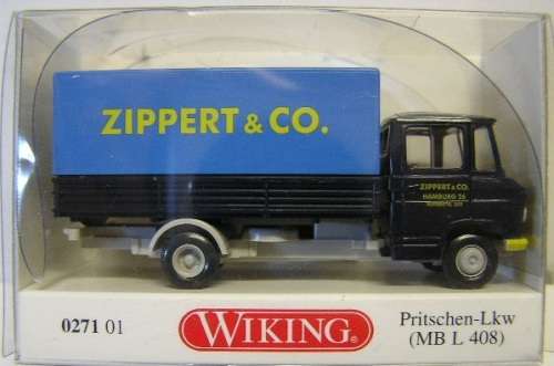 Wiking Model Car 0271 Mercedes Benz L 408 L408 Delivery Truck "Zippert" 1/87 HO railway scale in pac