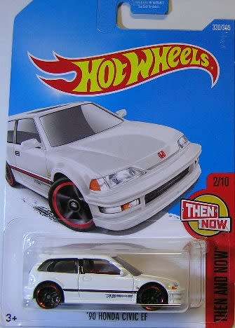 Hotwheels Hot Wheels Diecast Model Car 2017 330 / 365 Honda Civic EF 1990 Then & Now 1/64 scale new