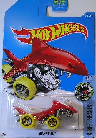 Hotwheels Hot Wheels Diecast Model Car 2017 345 / 365 Shark Bite Street Beasts new in pack