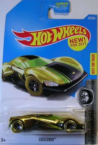 Hotwheels Hot Wheels Diecast Model Car First Ed 2017 322 / 365 Crescendo Super Chromes 1/64 scale