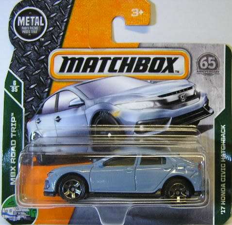 Matchbox Diecast Model Car 2018 7 / 125 65th Anniv Honda Civic Hatch 2017 Road Trip 1/64 scale new