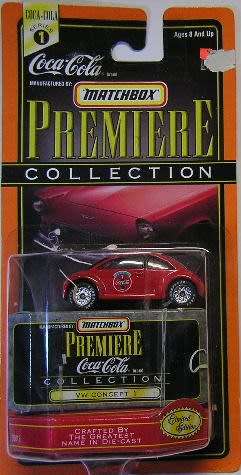 Matchbox Diecast Model Car Premiere Coke Coca Cola VW Volkswagen Beetle Concept 1 new in pack
