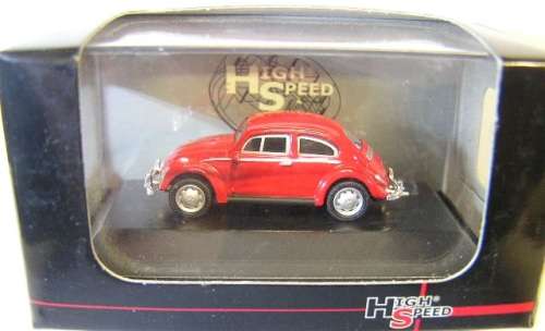 High Speed Diecast Model Car HF9160S VW Volkswagen Beetle 1/87 HO railway scale new in pack
