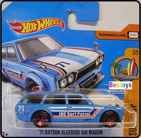 Hotwheels Hot Wheels Diecast Model Car 2017 277 / 365 Datsun Bluebird 510 Stationwagon 1971 Surf's