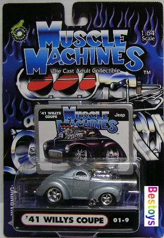 Muscle Machines Diecast Model Car 0109 Willy's Coupe 1941 with blower 1/64 scale new in pack