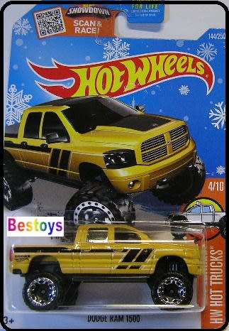 Hotwheels Hot Wheels Diecast Model Car 2015 144 / 250 Dodge Ram 1500 Pickup Hot Trucks 1/64 scale ne