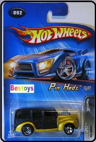 Hotwheels Hot Wheels Diecast Model Car 2005 No 92 40's Woody Pin Hedz 1/64 scale new in pack