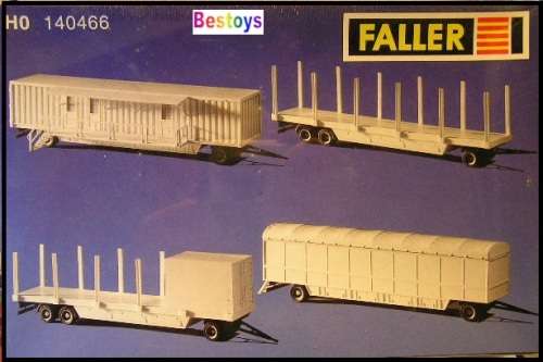 Faller Model Kit 140466 4 piece Transport Trailer Set 1/87 HO railway scale new in pack